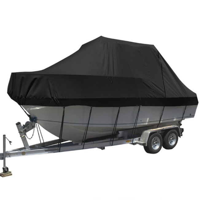 Seamanship Boat Cover 19-21ft (5.8m-6.4m) (Max Beam Width 2.4m) Trailerable Jumbo Marine Grade Heavy Duty Black
